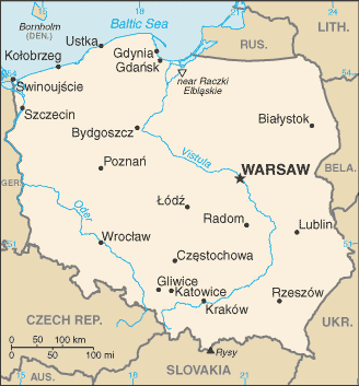 mapa Polônia